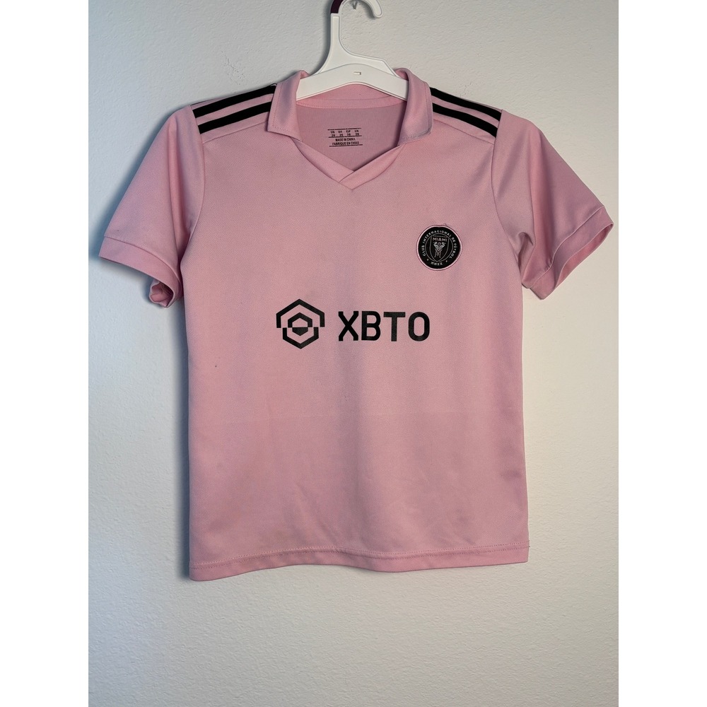 Inter Miami CF Lionel Messi 10 Soccer Jersey‎ Pink Youth Size 26 XBTO MLS